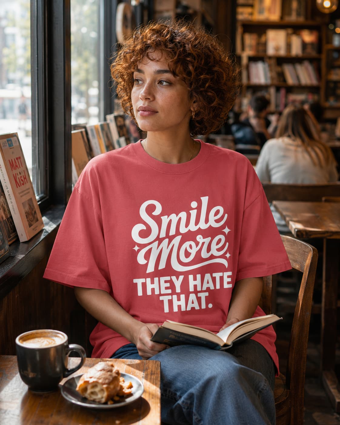 WOMENS DUSTY ROSE OVERSIZED ROUNDNECK T-SHIRT