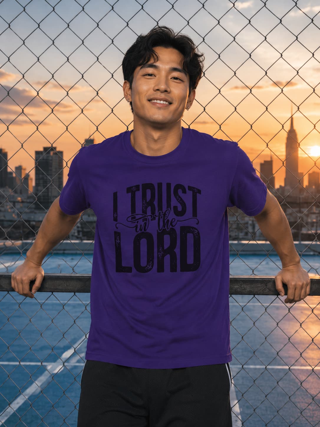 MENS PURPLE ROUNDNECK T-SHIRT