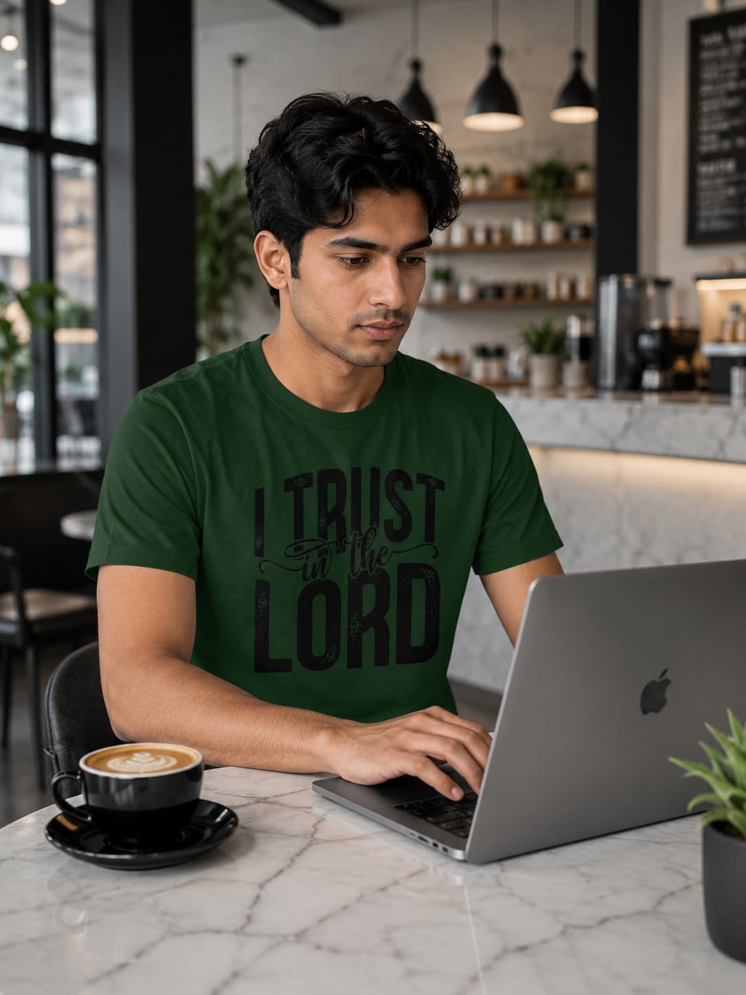 MENS OLIVE GREEN ROUNDNECK T-SHIRT