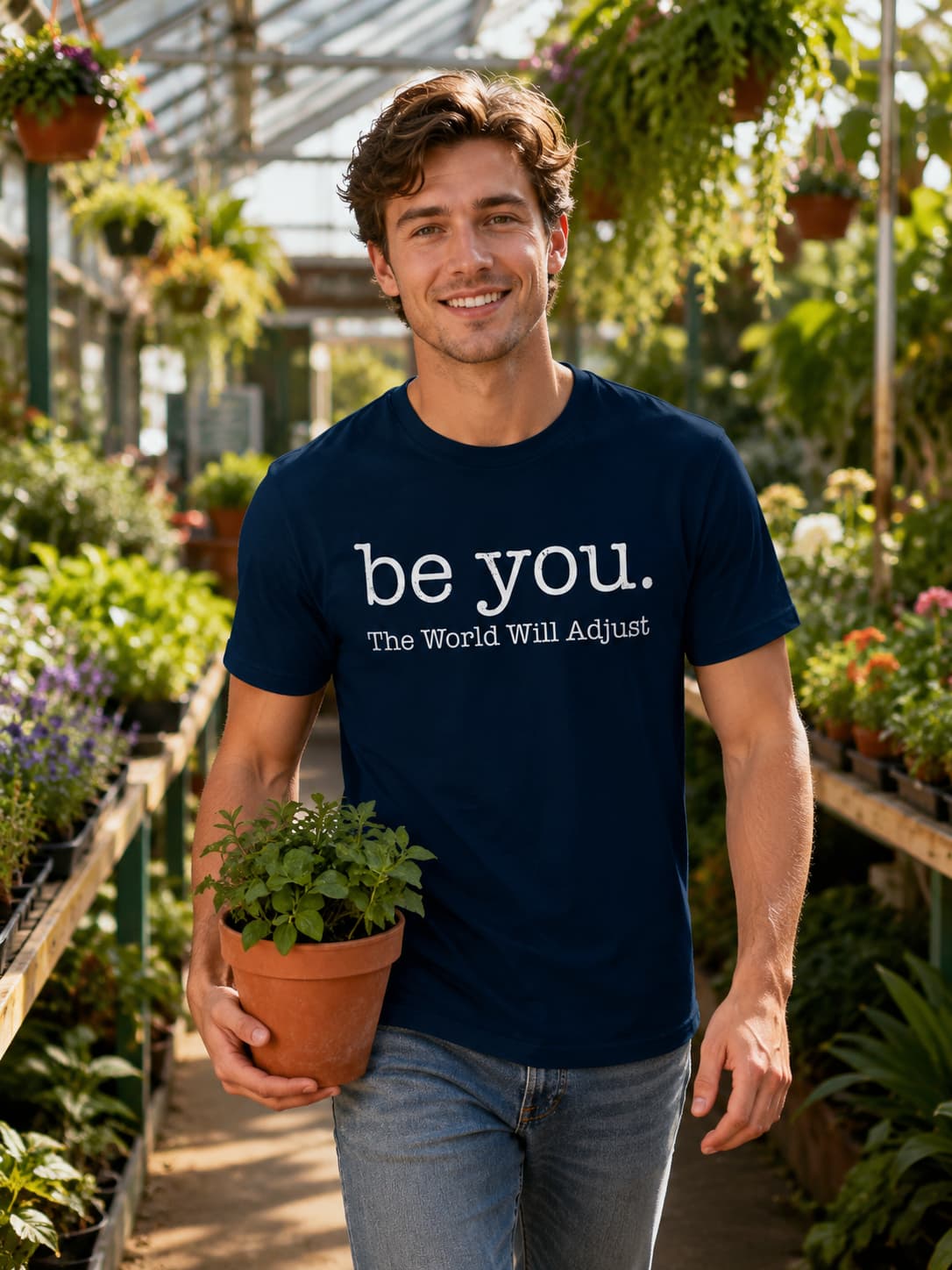 MENS NAVY BLUE ROUNDNECK T-SHIRT