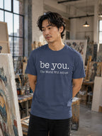 MENS SMOKE BLUE ROUNDNECK T-SHIRT