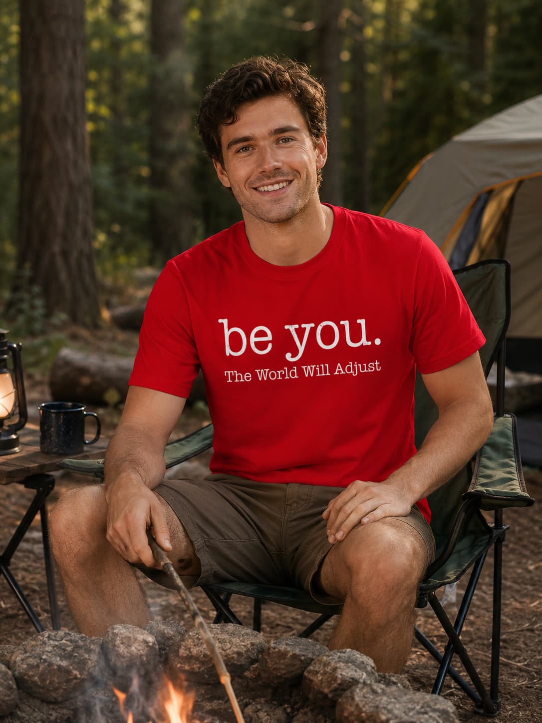 MENS RED ROUNDNECK T-SHIRT
