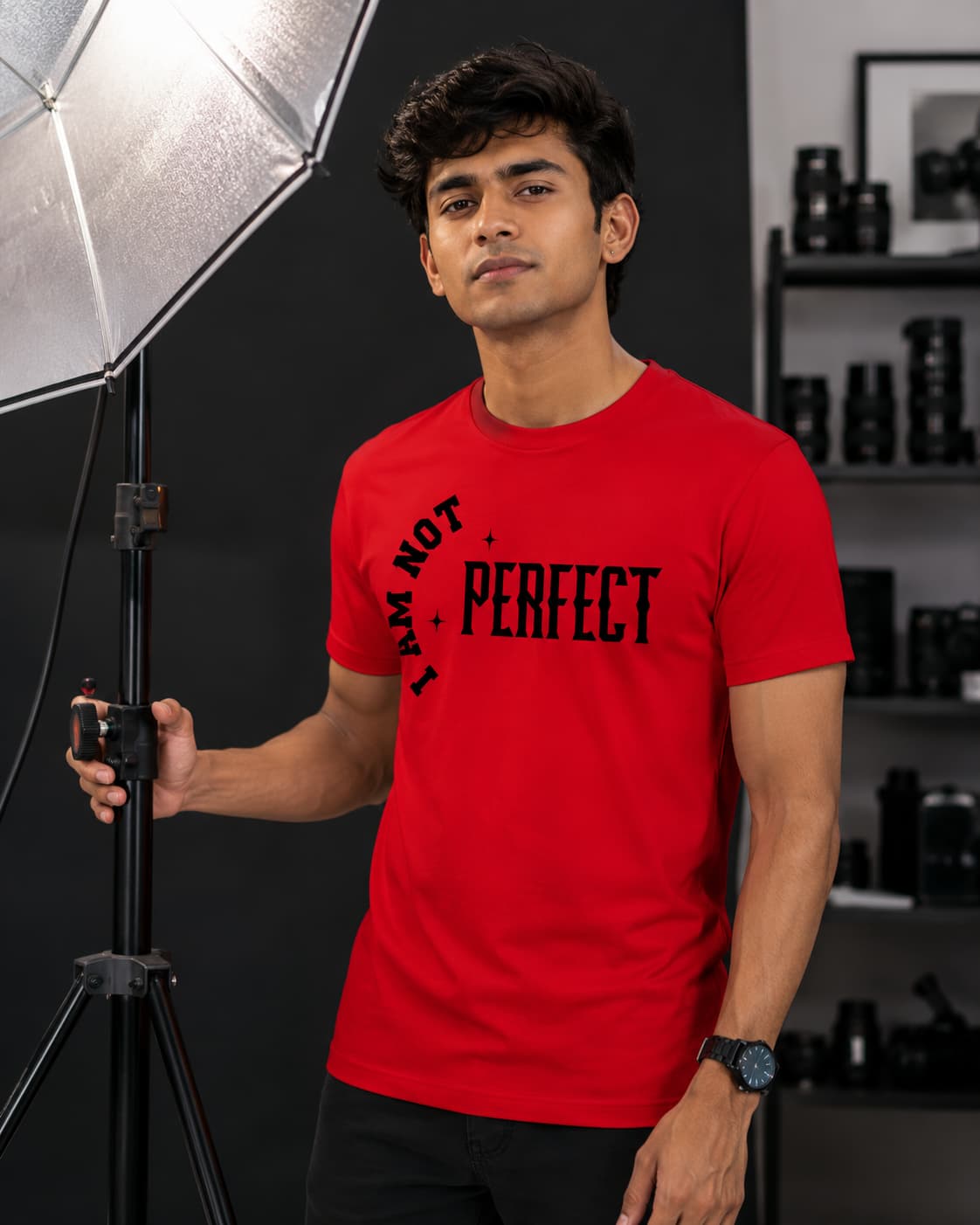 MENS RED ROUNDNECK T-SHIRT