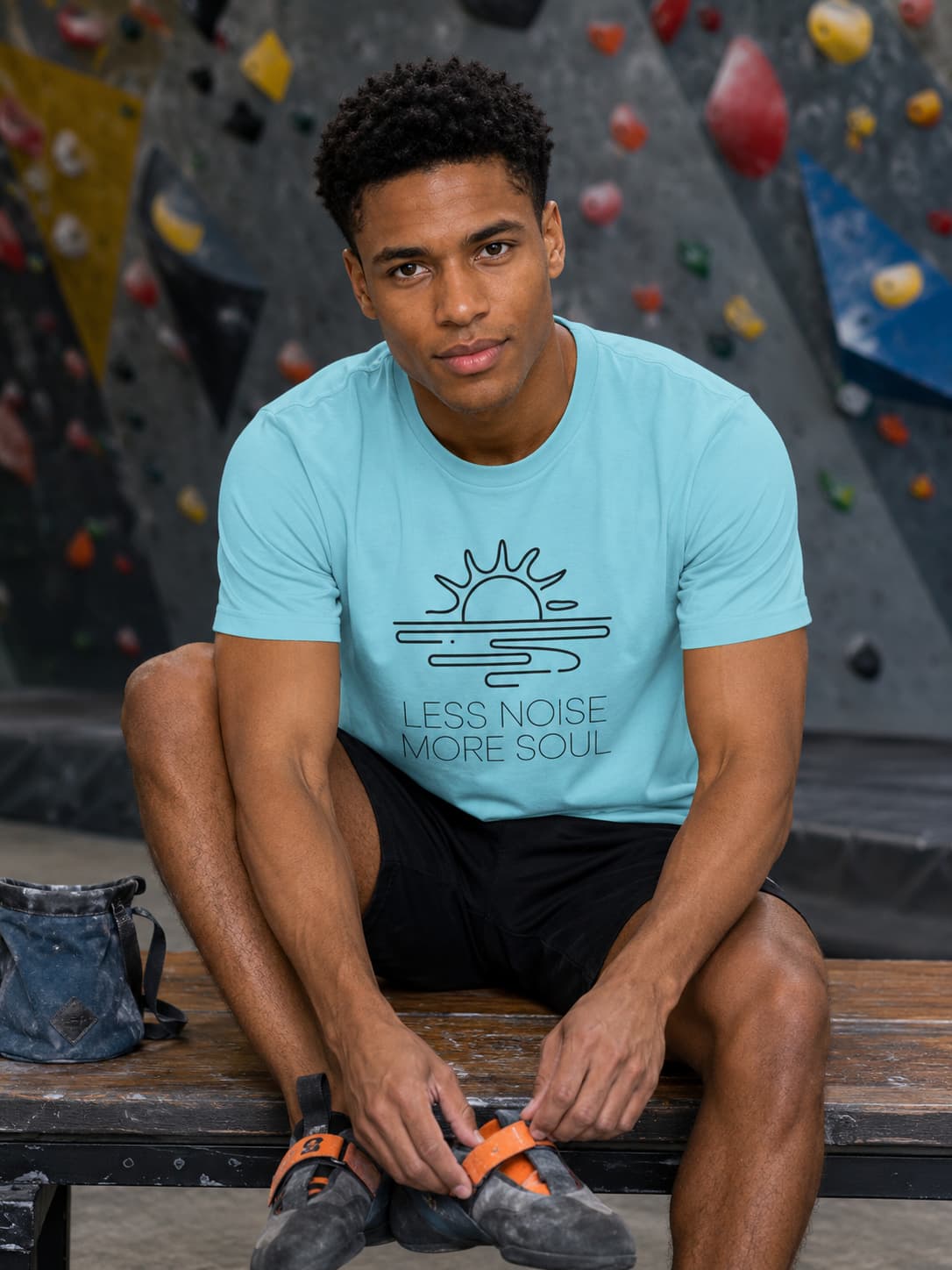 MENS SURF BLUE ROUNDNECK T-SHIRT