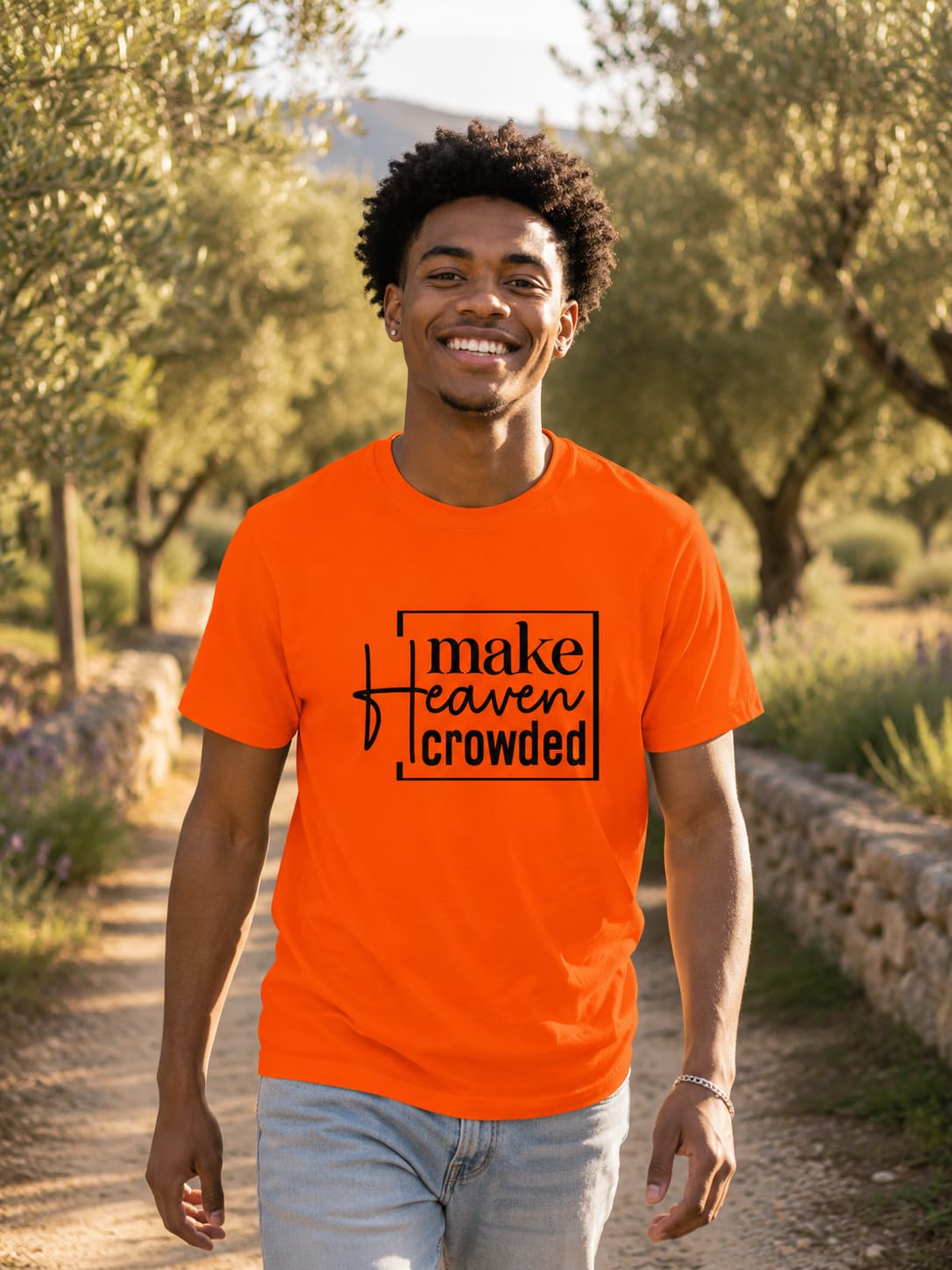 MENS ORANGE ROUNDNECK T-SHIRT