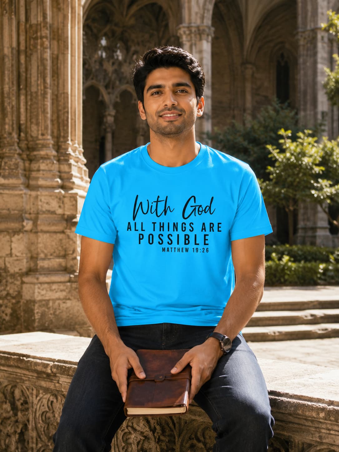 MENS SKY BLUE ROUNDNECK T-SHIRT 