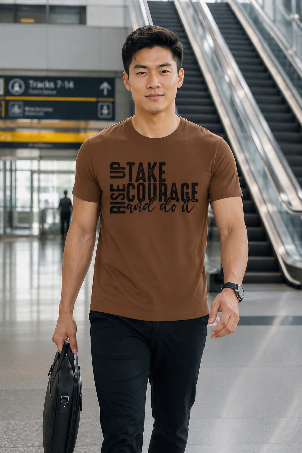 MENS CHOCOLATE BROWN ROUNDNECK T-SHIRT 