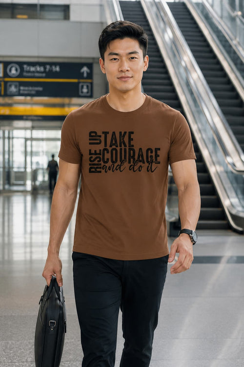 Karavirs® Arise Chocolate Brown graphic tee for men India