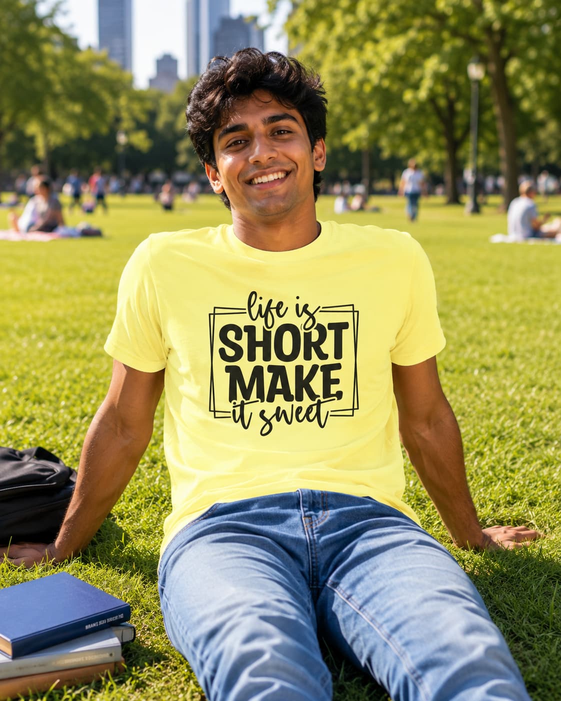 MENS BUTTER YELLOW ROUNDNECK T-SHIRT 