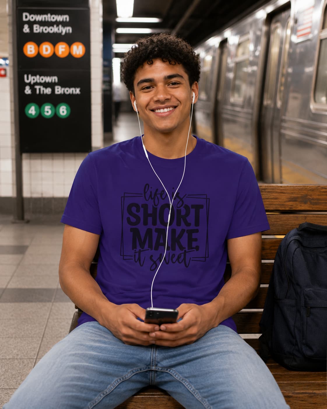 MENS PURPLE ROUNDNECK T-SHIRT 