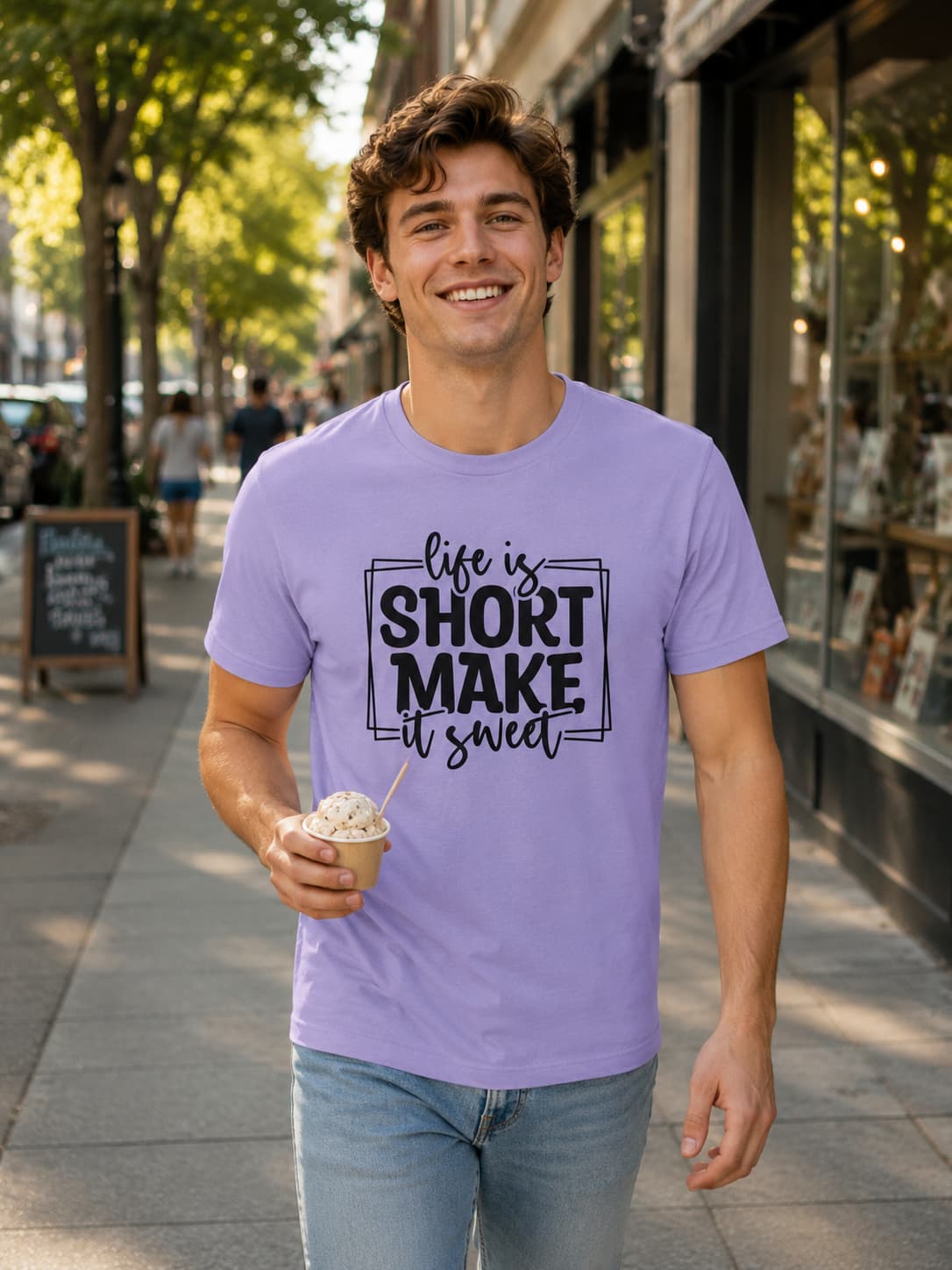 MENS IRIS LAVENDER ROUNDNECK T-SHIRT 