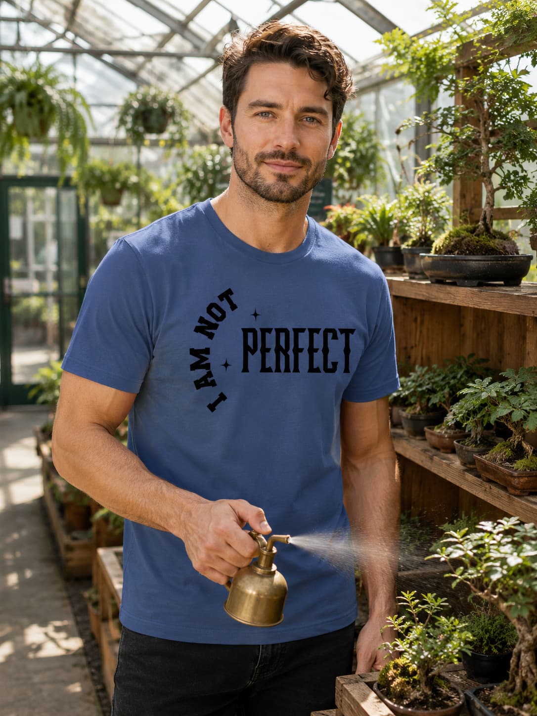 MENS SMOKE BLUE ROUNDNECK T-SHIRT