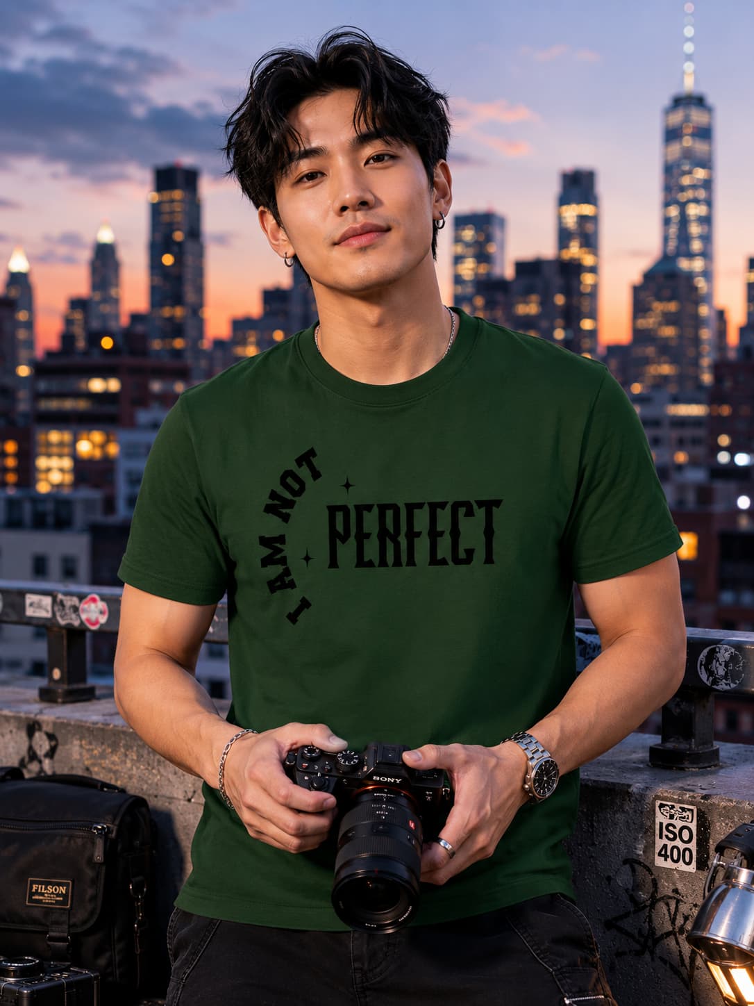 MENS OLIVE GREEN ROUNDNECK T-SHIRT
