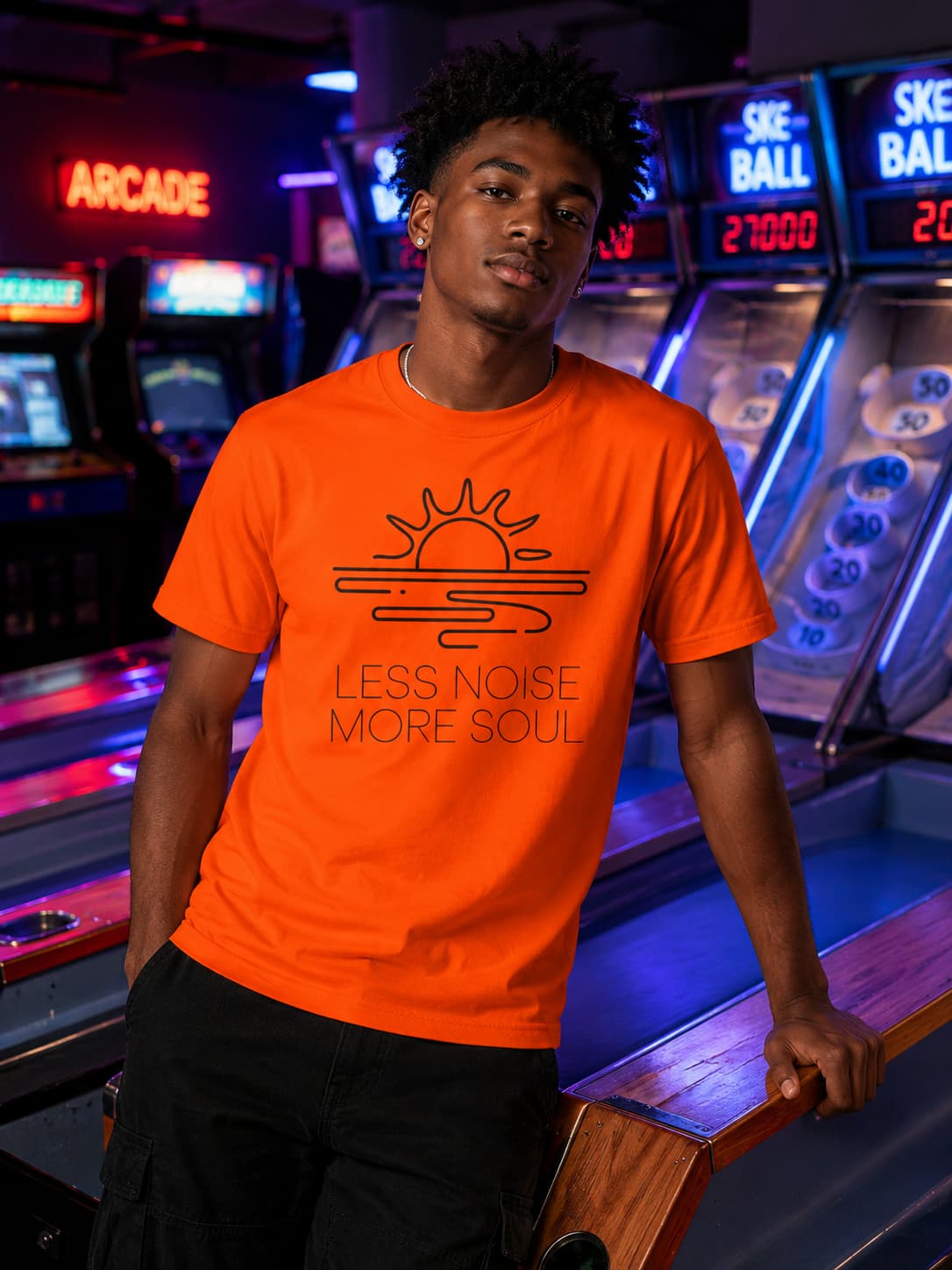 MENS ORANGE ROUNDNECK T-SHIRT