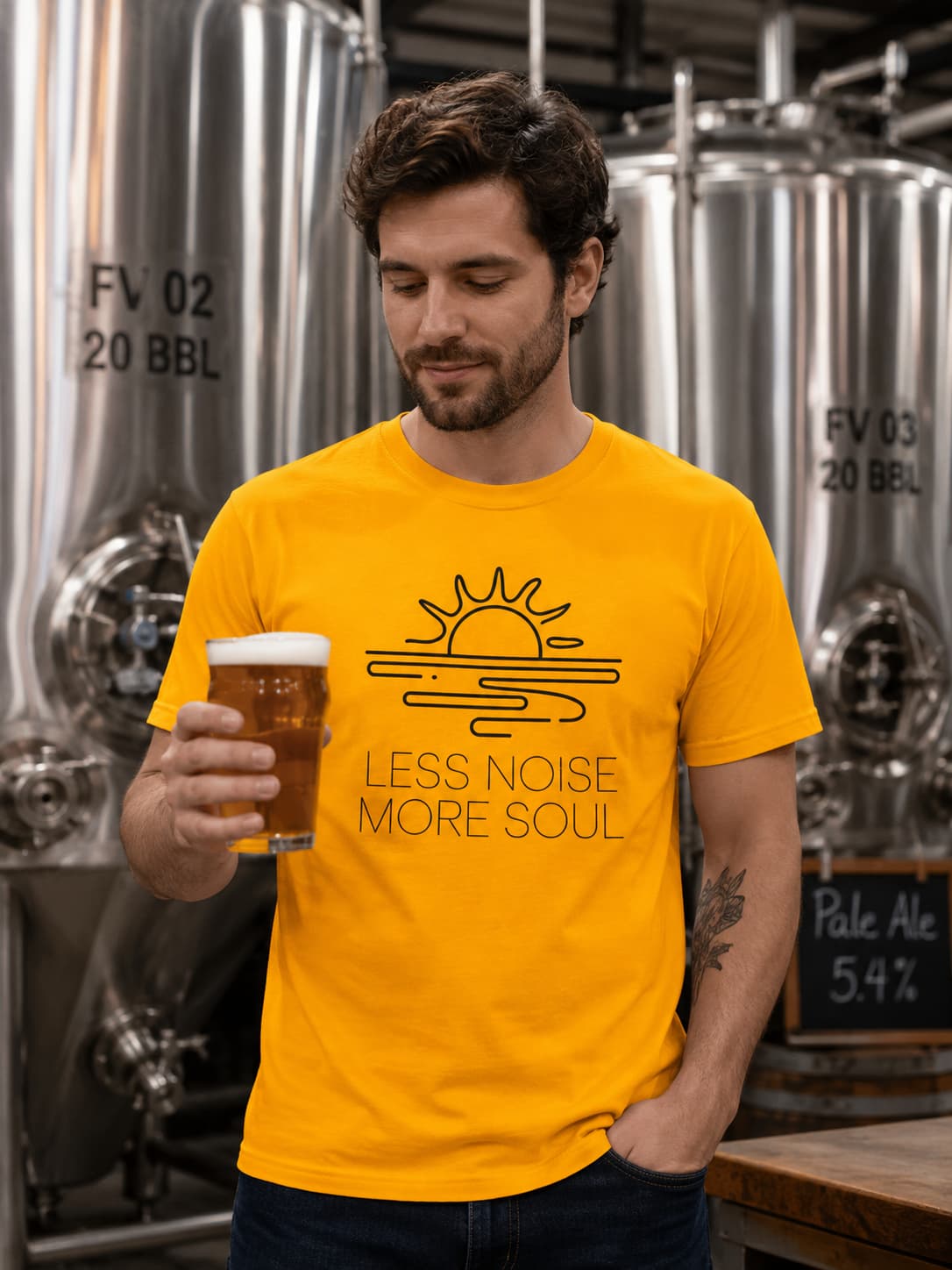 MENS GOLDEN YELLOW ROUNDNECK T-SHIRT