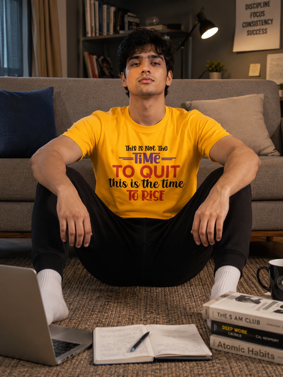 MENS GOLDEN YELLOW ROUNDNECK T-SHIRT 