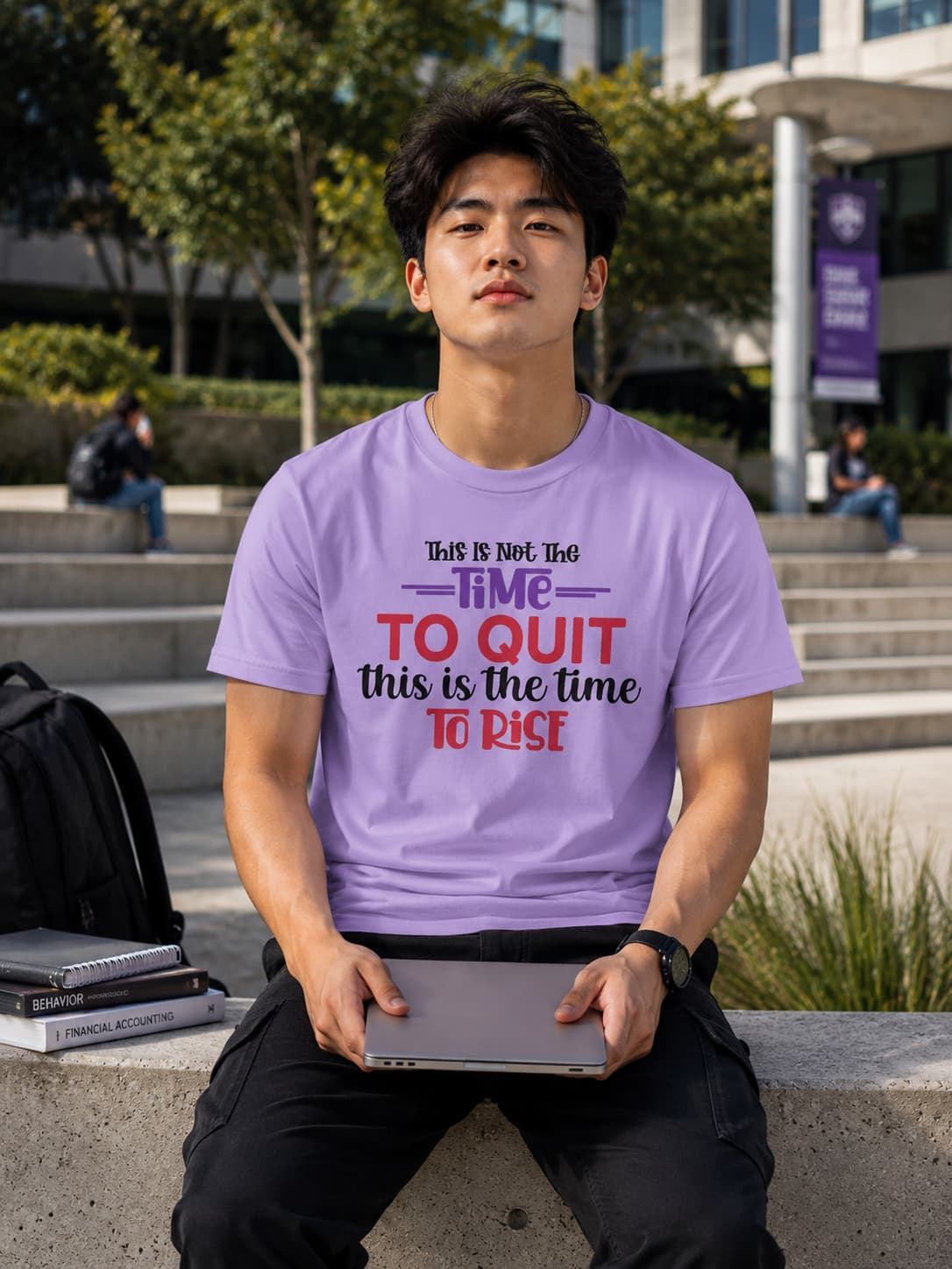MENS IRIS LAVENDER ROUNDNECK T-SHIRT 