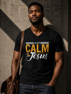 MENS BLACK VNECK T-SHIRT