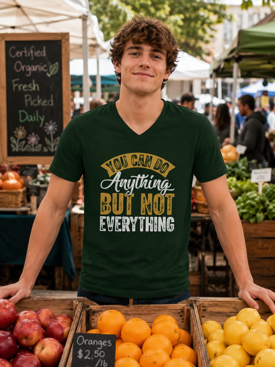 MENS OLIVE GREEN VNECK T-SHIRT