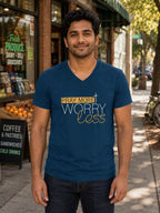 MENS NAVY BLUE VNECK T-SHIRT