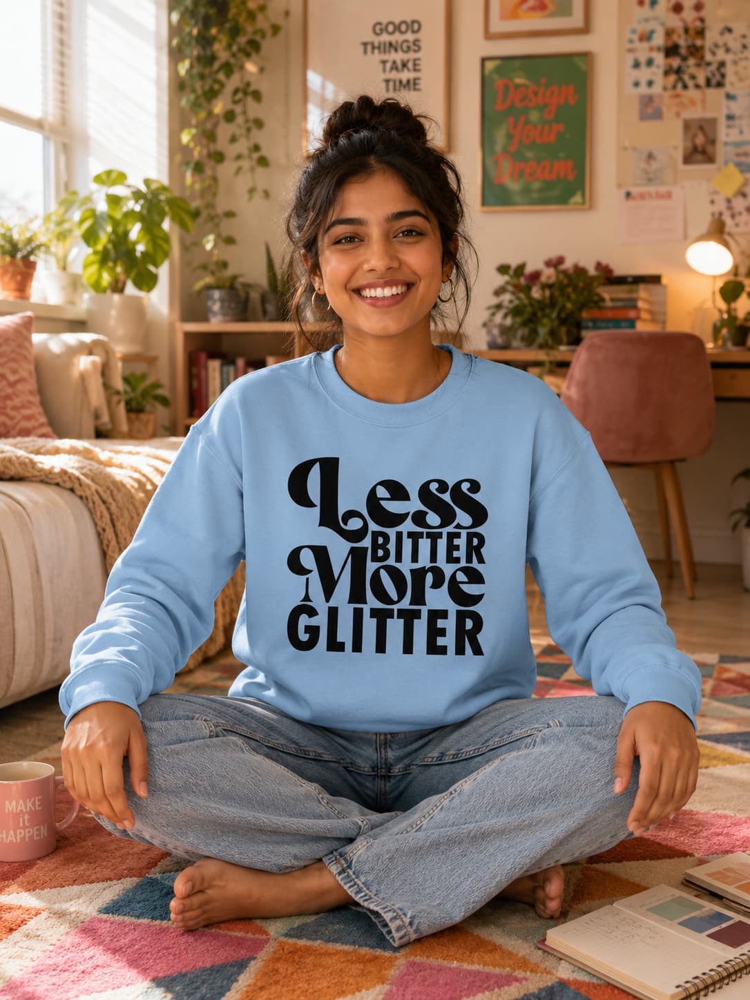 WOMENS BABY BLUE SWEATSHIRTS