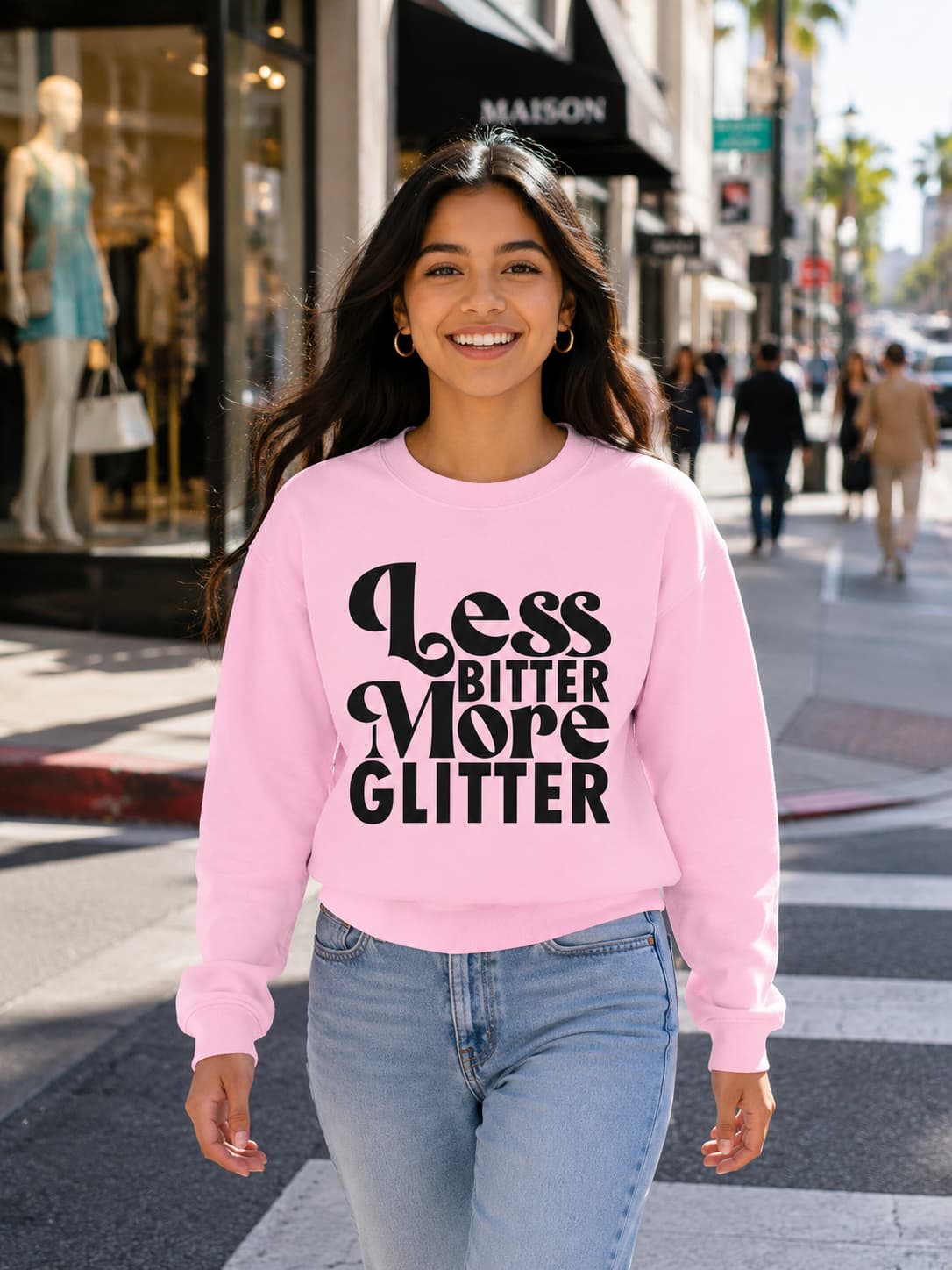 WOMENS LIGHT PINK SWEATSHIRTS