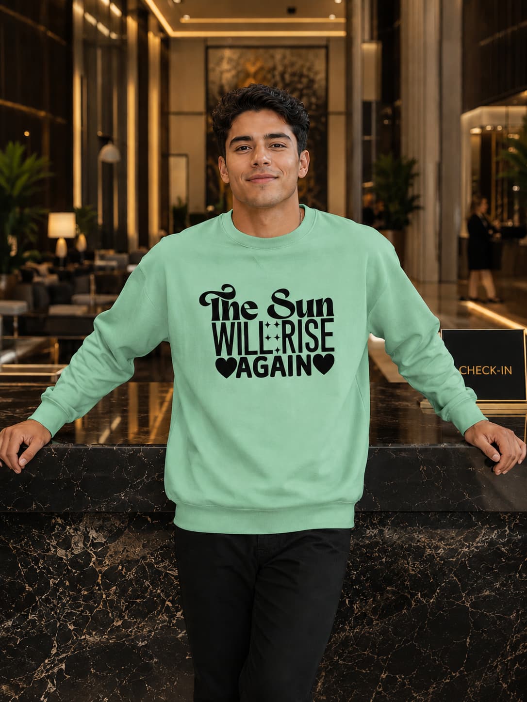 MENS MINT GREEN SWEATSHIRTS 