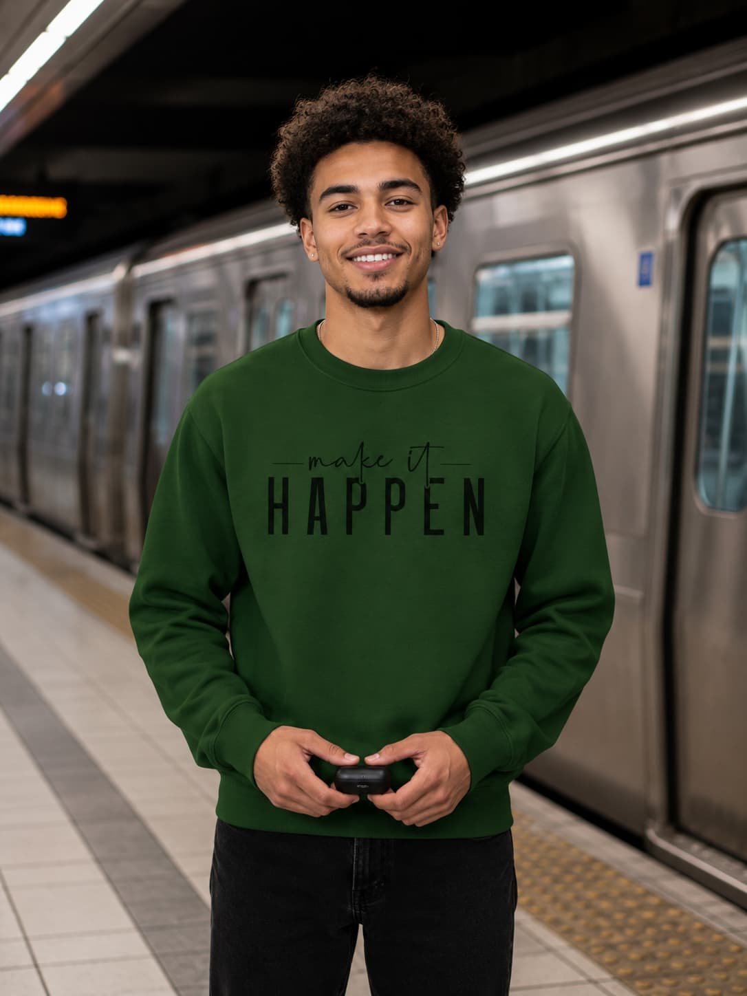 MENS OLIVE GREEN SWEATSHIRTS