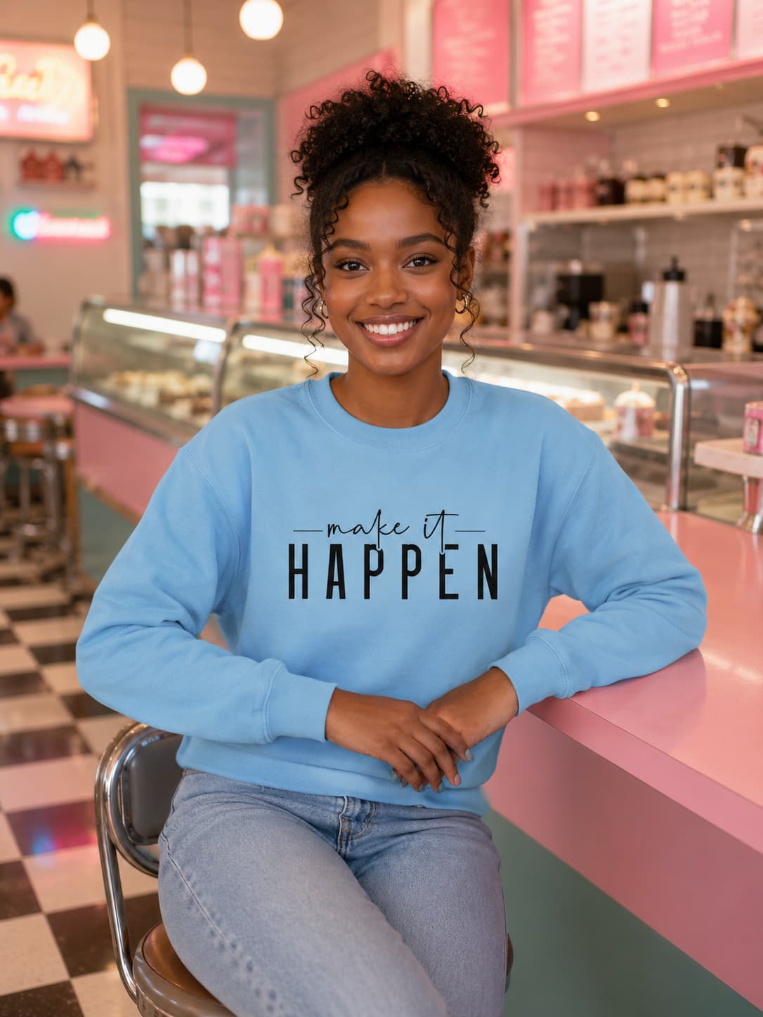 WOMENS BABY BLUE SWEATSHIRTS