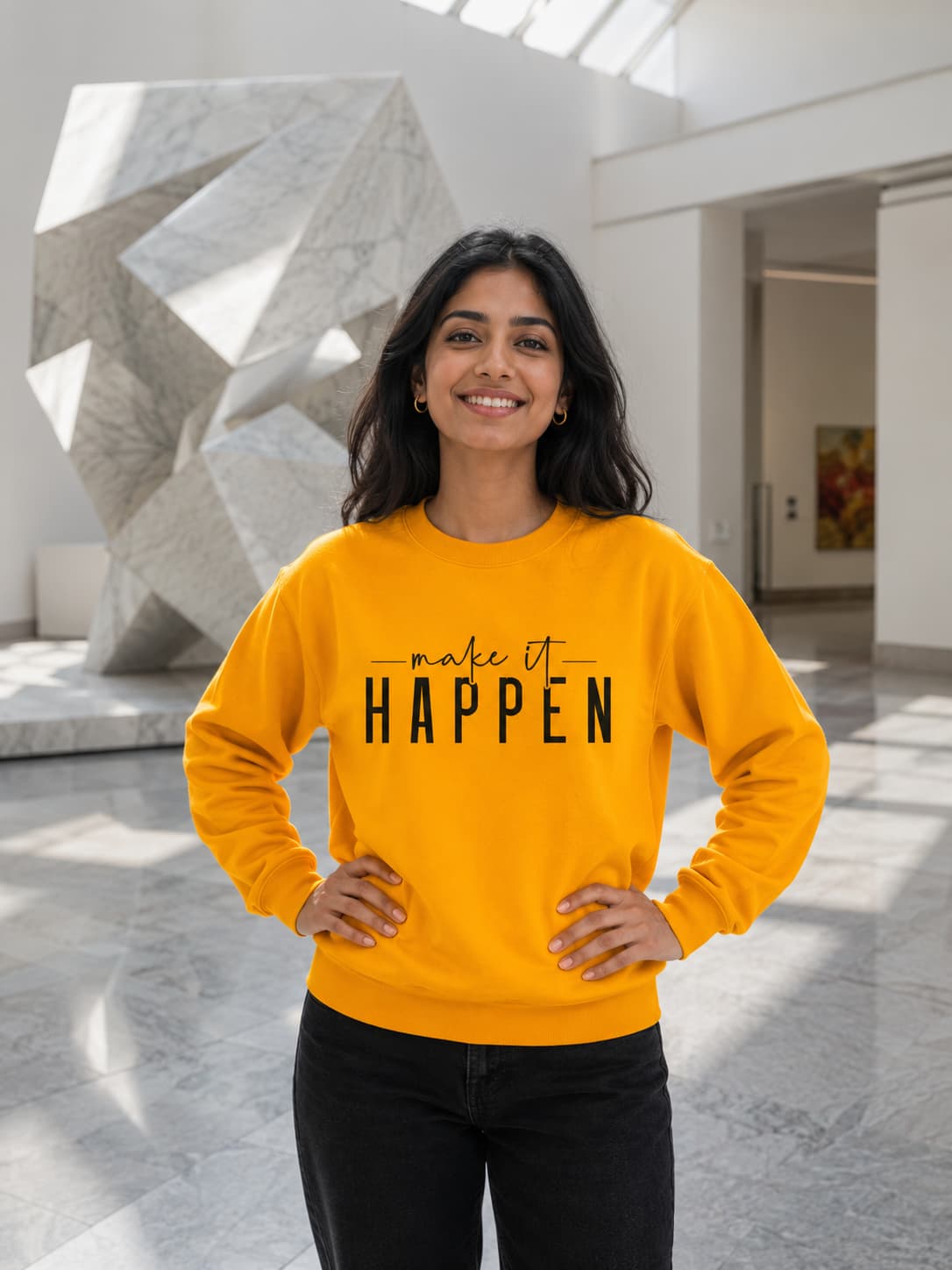 WOMENS GOLDEN YELLOW SWEATSHIRTS