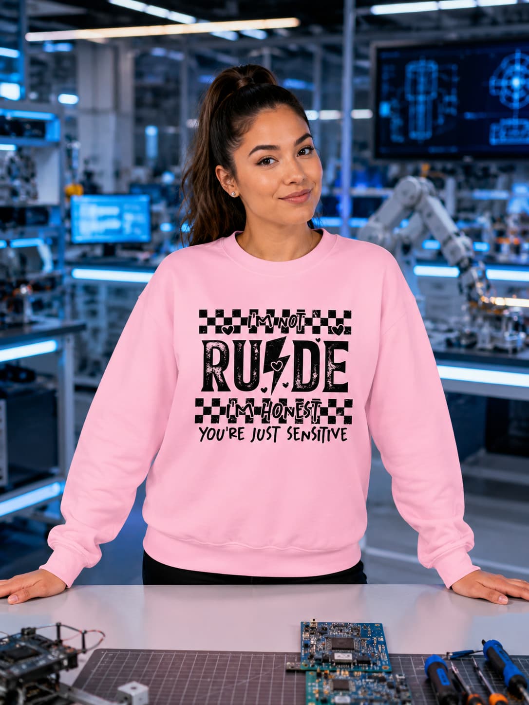 WOMENS LIGHT PINK SWEATSHIRTS