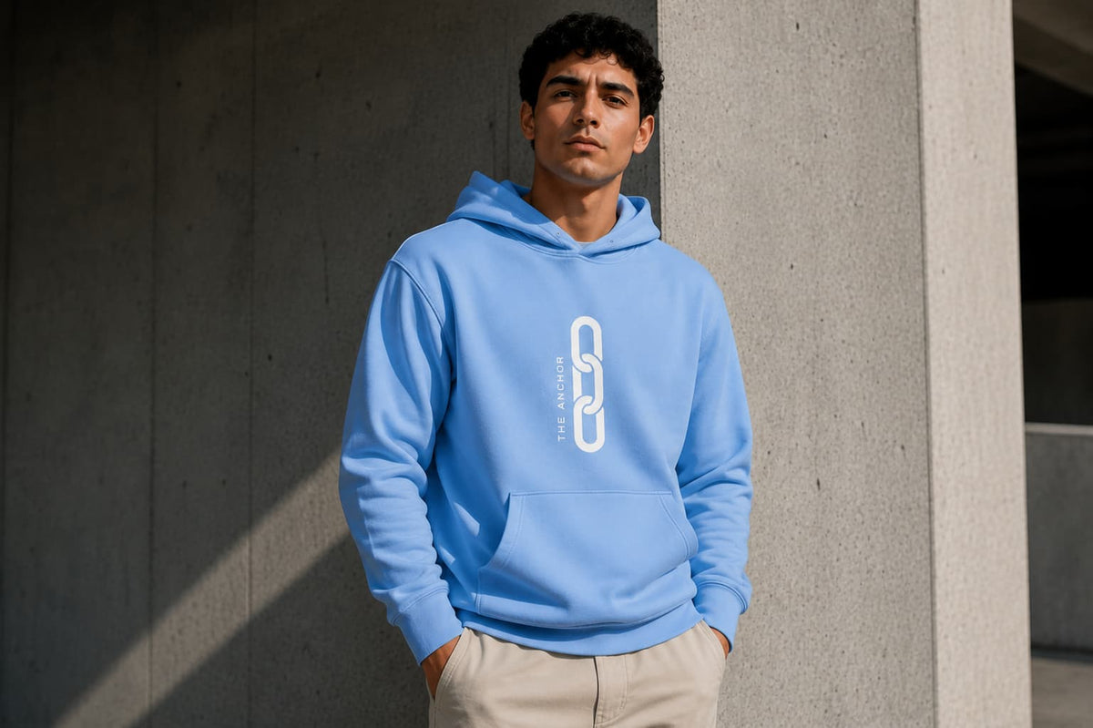 MENS BABY BLUE HOODIES 