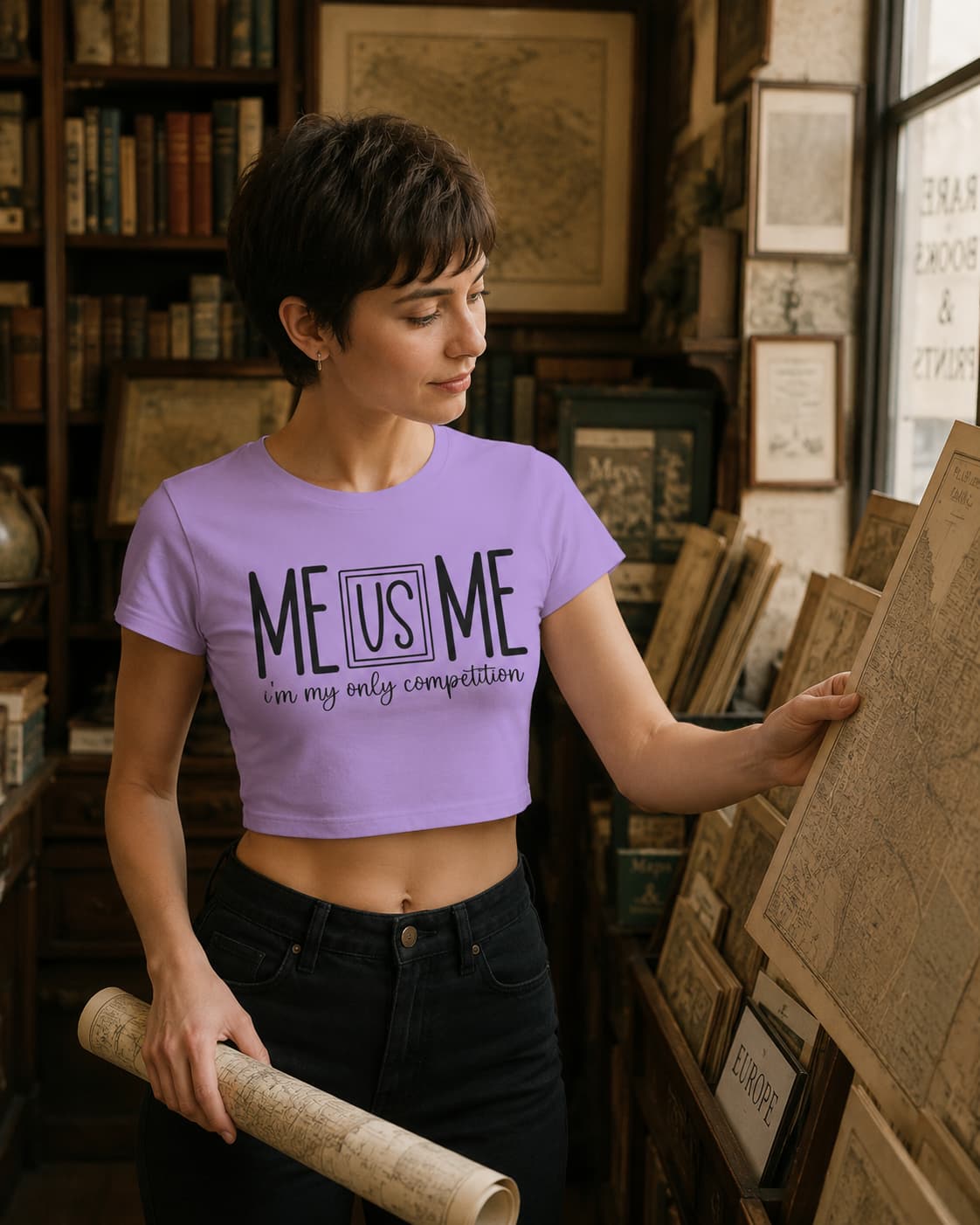 WOMENS IRIS LAVENDER CROP TOP
