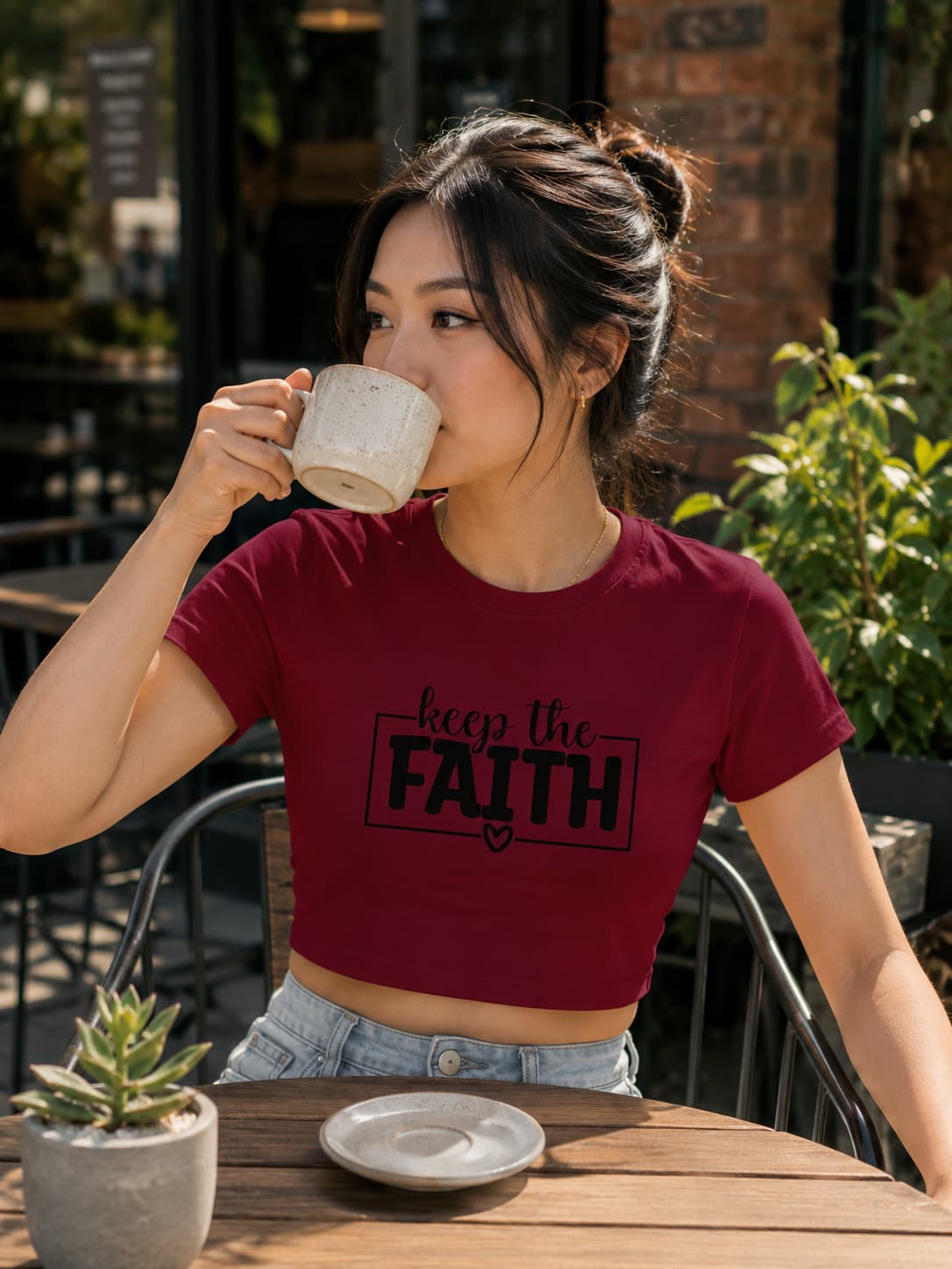 WOMENS MAROON CROP TOP