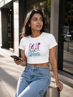 WOMENS WHITE CROP TOP
