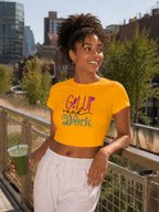 WOMENS GOLDEN YELLOW CROP TOP