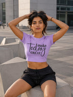 WOMENS IRIS LAVENDER CROP TOP