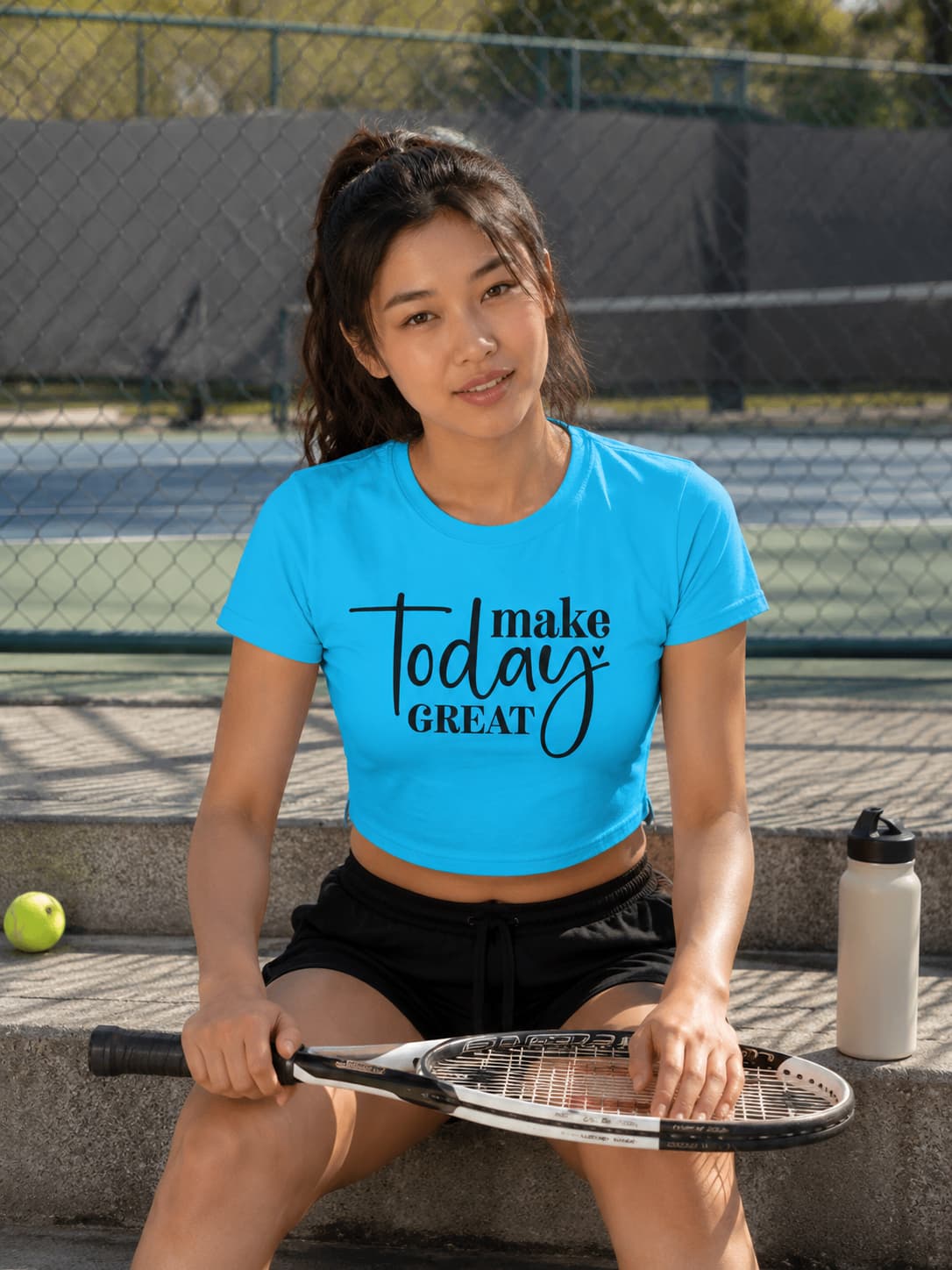 WOMENS SKY BLUE CROP TOP