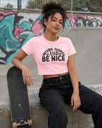 WOMENS LIGHT PINK CROP TOP