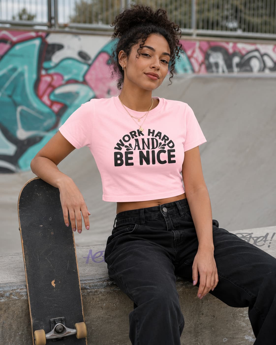 WOMENS LIGHT PINK CROP TOP