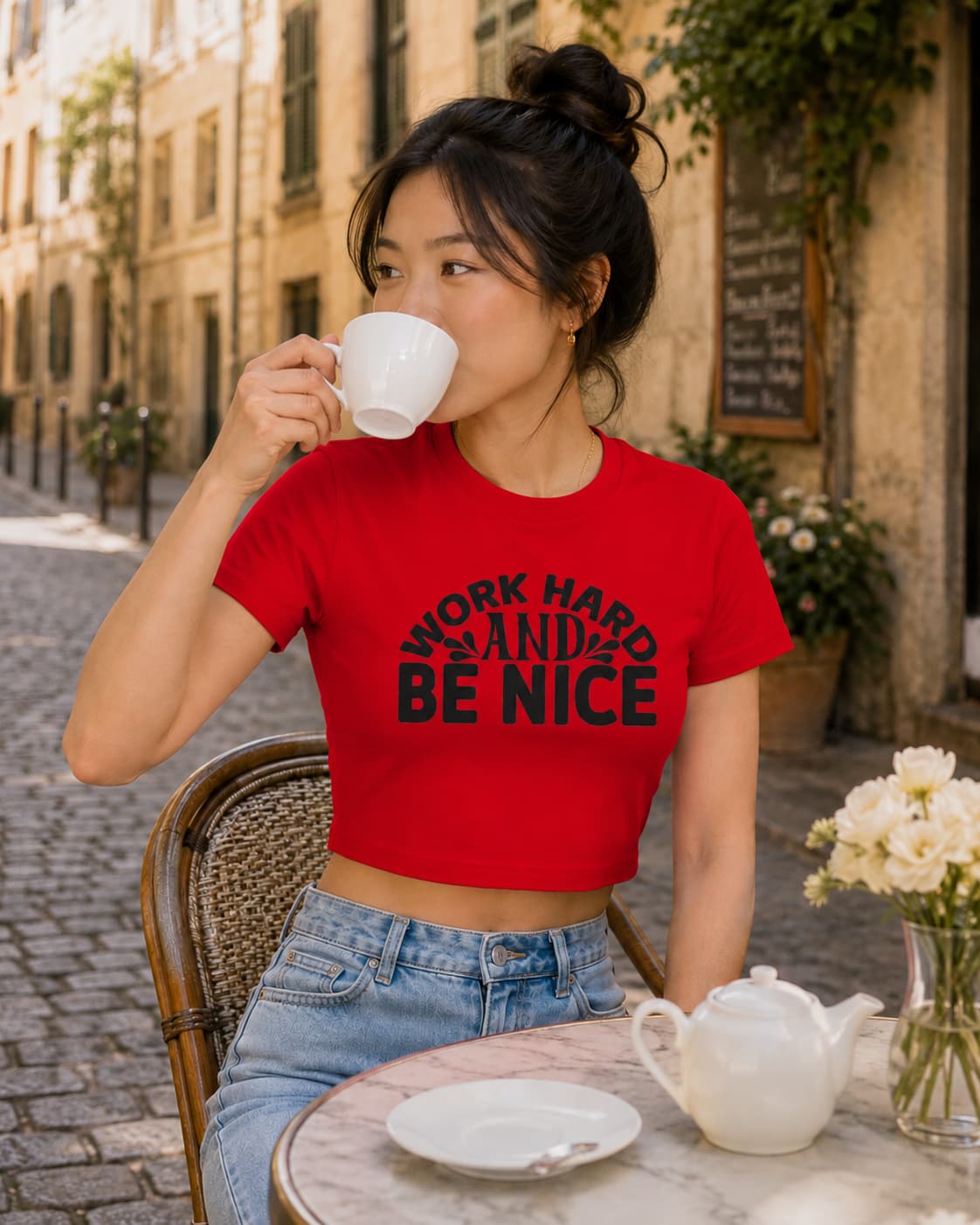 WOMENS RED CROP TOP
