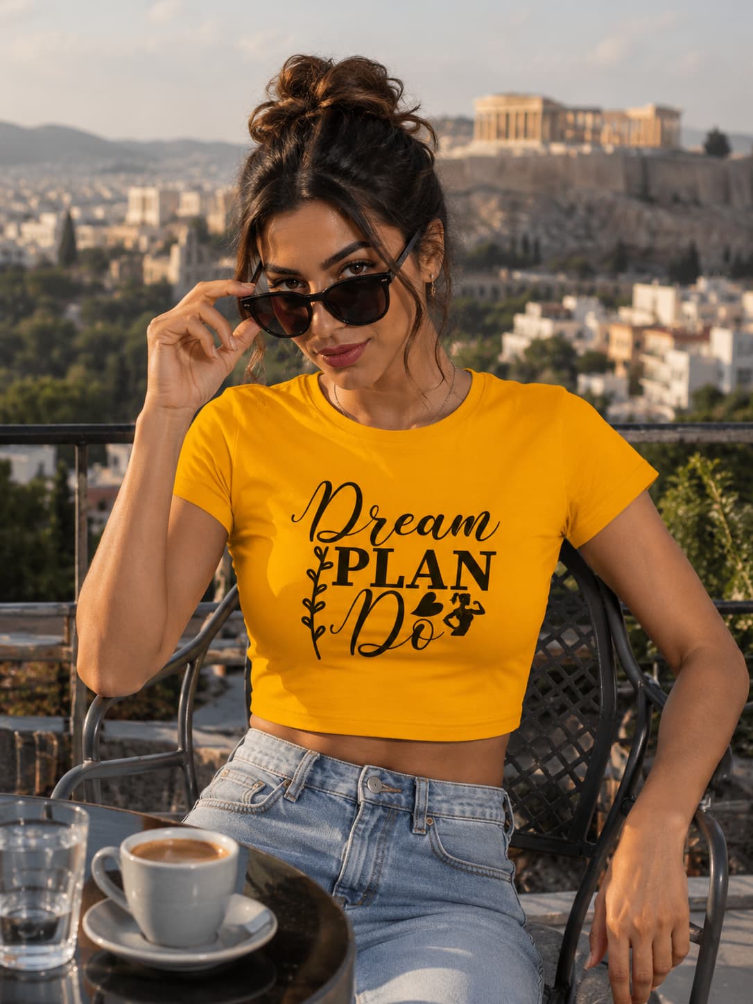 WOMENS GOLDEN YELLOW CROP TOP