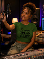 WOMENS OLIVE GREEN CROP TOP