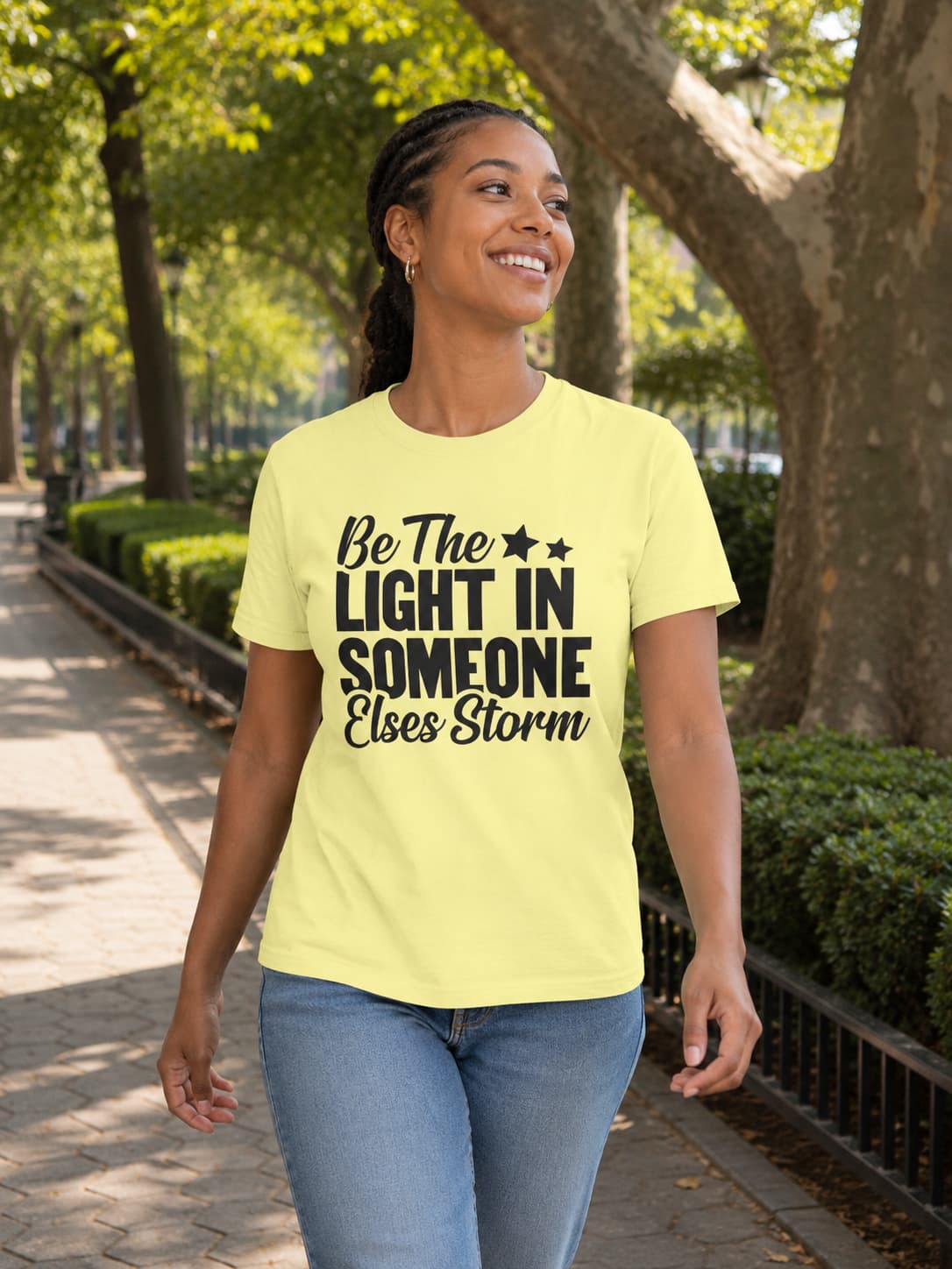 WOMENS BUTTER YELLOW ROUNDNECK T-SHIRT