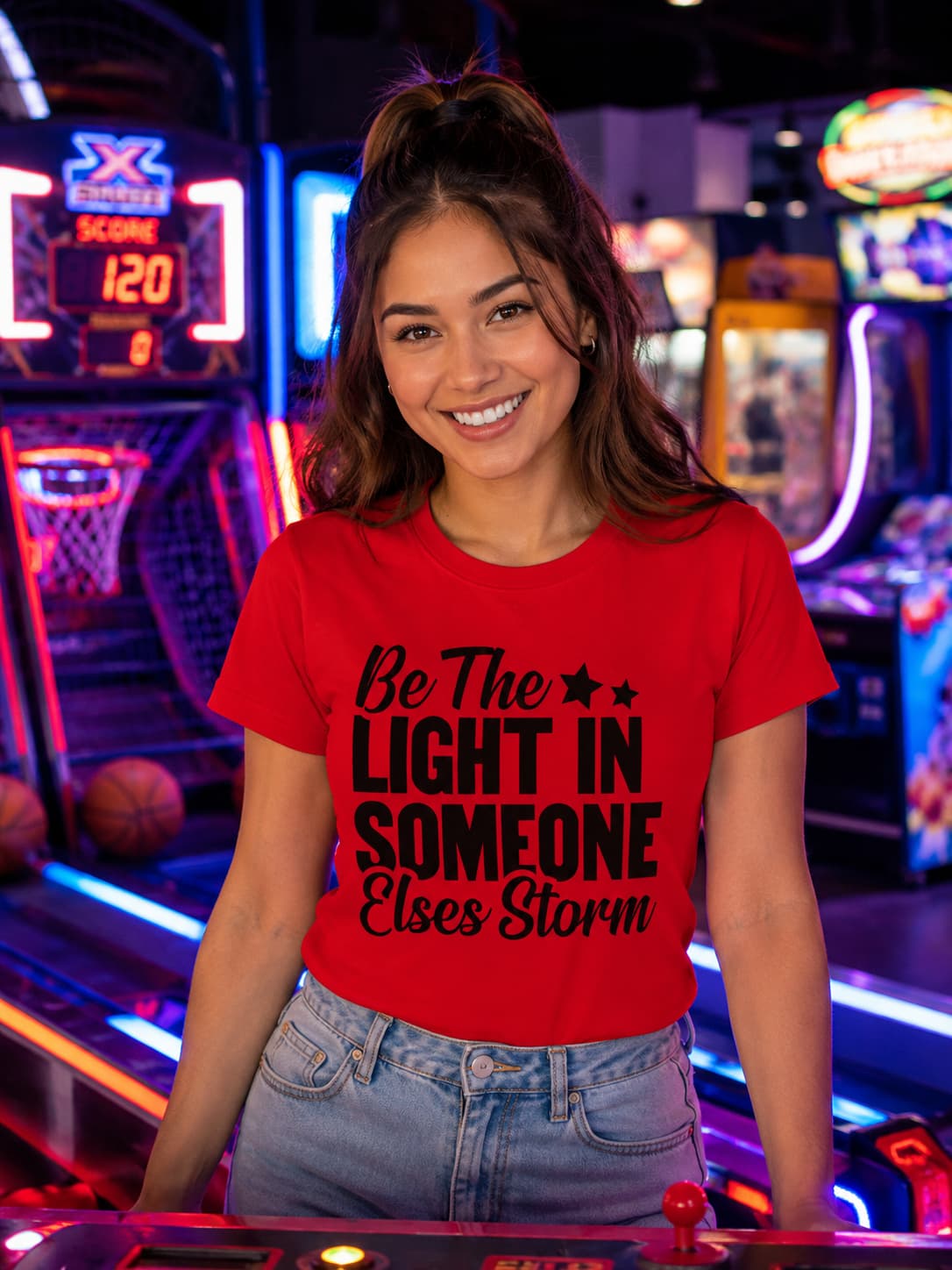 WOMENS RED ROUNDNECK T-SHIRT
