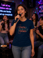 WOMENS NAVY BLUE ROUNDNECK T-SHIRT