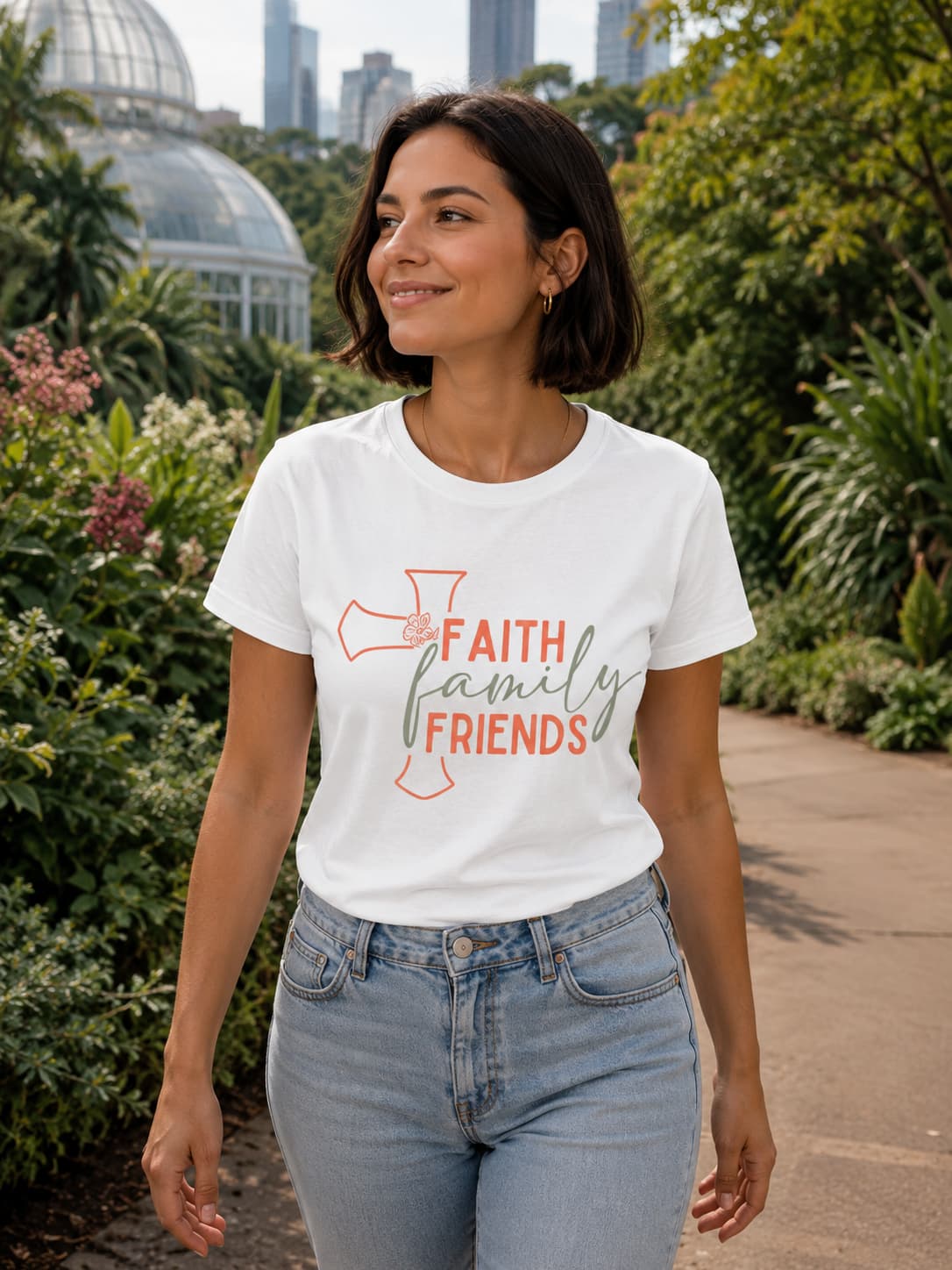 WOMENS WHITE ROUNDNECK T-SHIRT