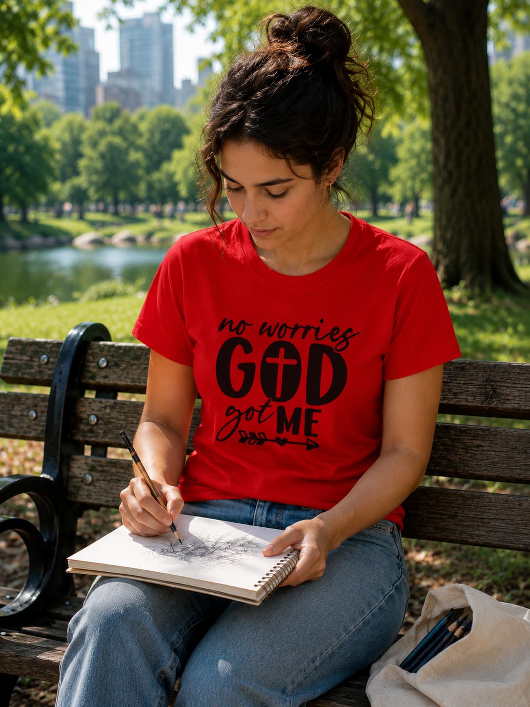 Karavirs® Trusting Red graphic tee for women India
