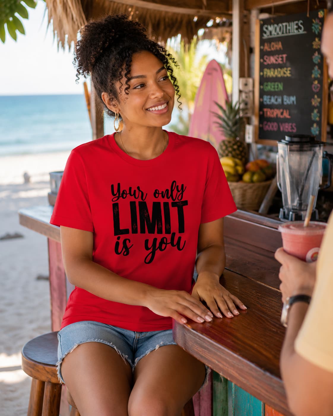 WOMENS RED ROUNDNECK T-SHIRT