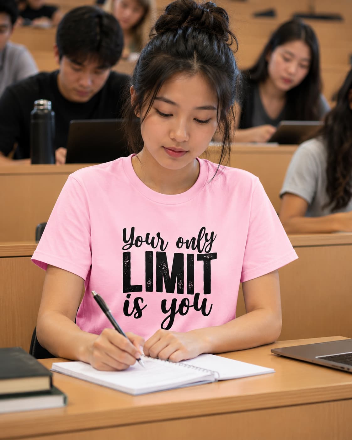 WOMENS PINK ROUNDNECK T-SHIRT